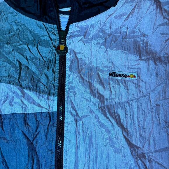 Ellesse Vintage Windbreaker Jacket Size 8 Pink Gray Black Blue - Picture 3 of 8